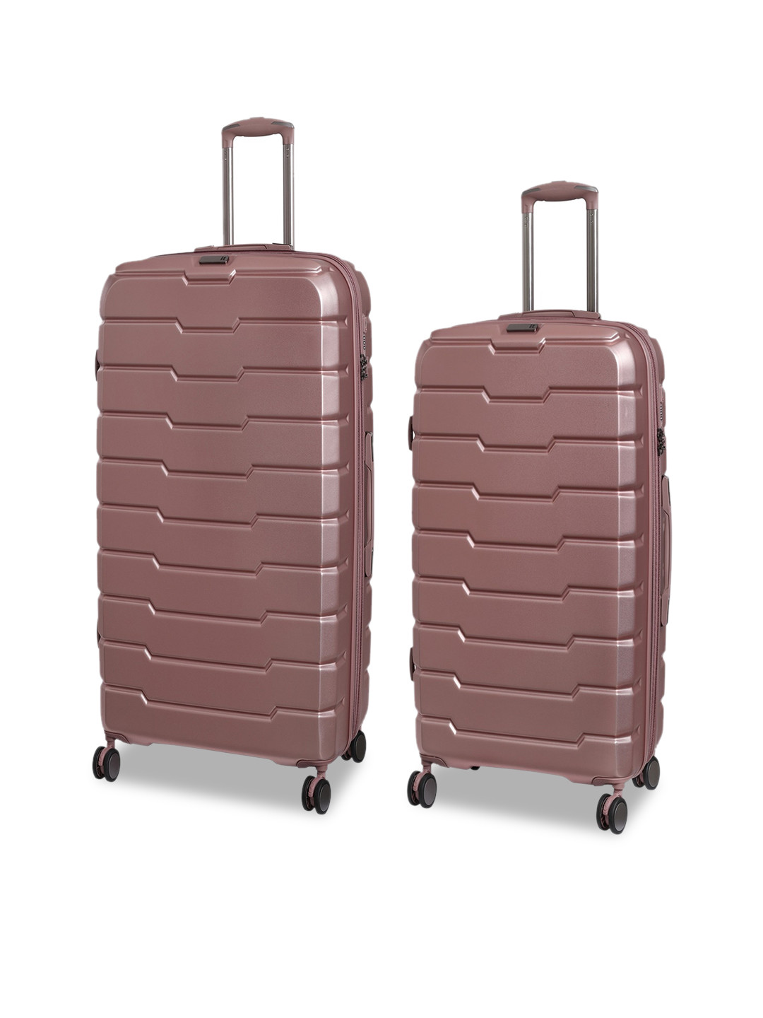 Buy IT Luggage Pink Textured Set Of 2 Hard Sided Trolley Suitcase