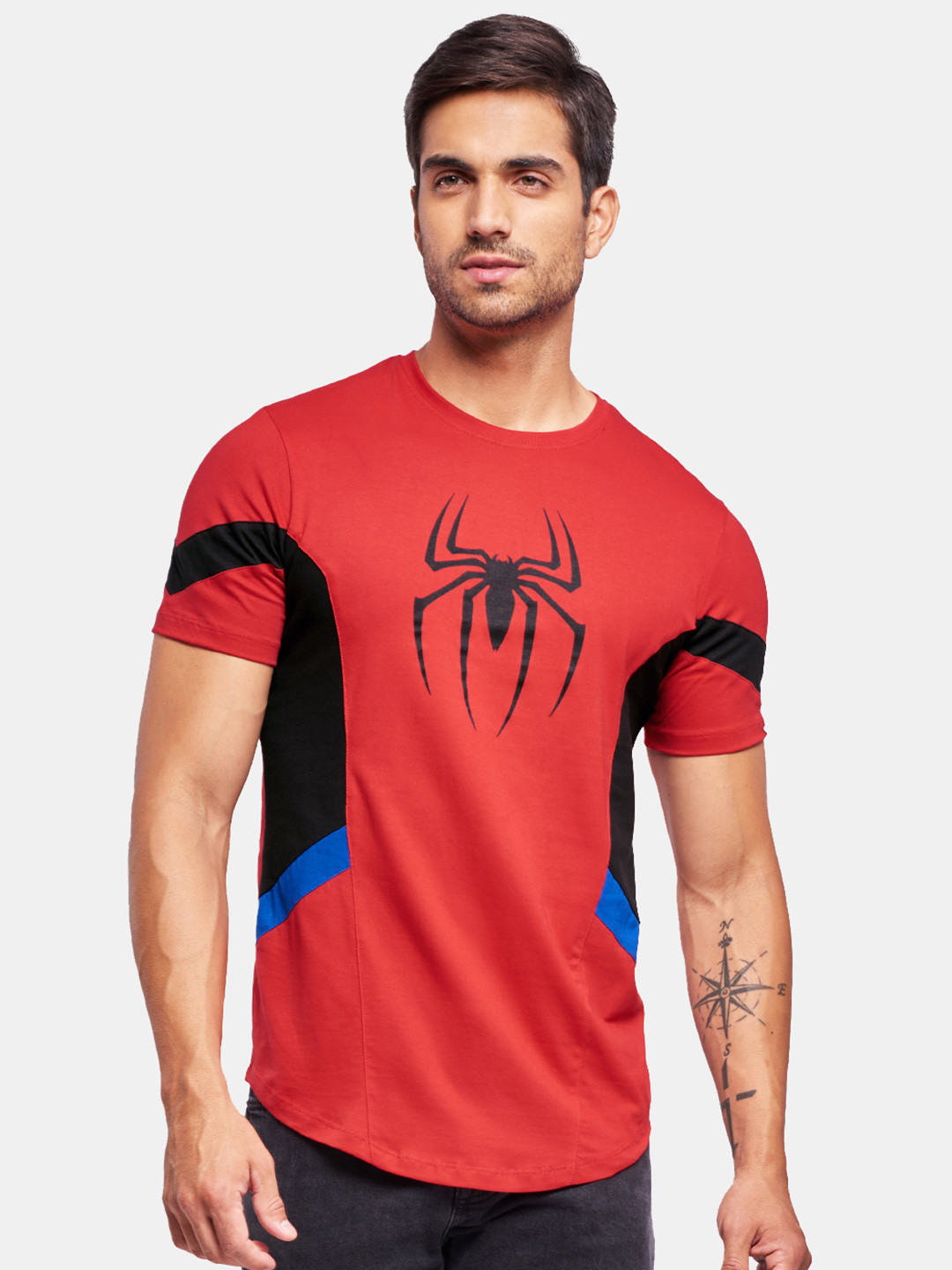 Buy The Souled Store Men Red Spider Man Printed T Shirt - Tshirts for ...