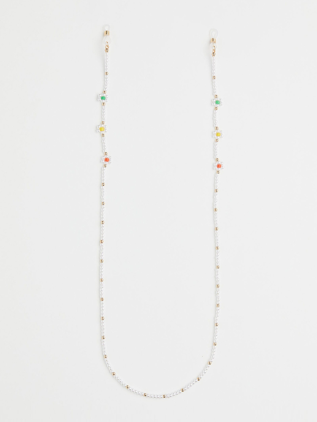 Buy H&M Women White & Gold Toned Beaded Glasses Chain Mask Chains for