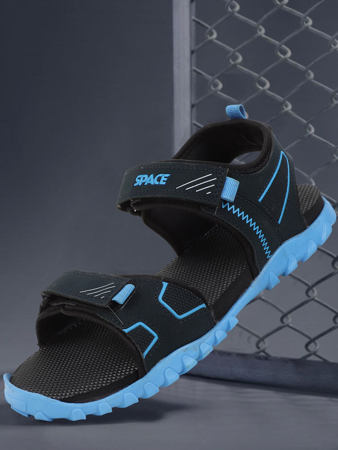 Buy Space Men Navy Blue & Blue Sports Sandals Sports Sandals for Men