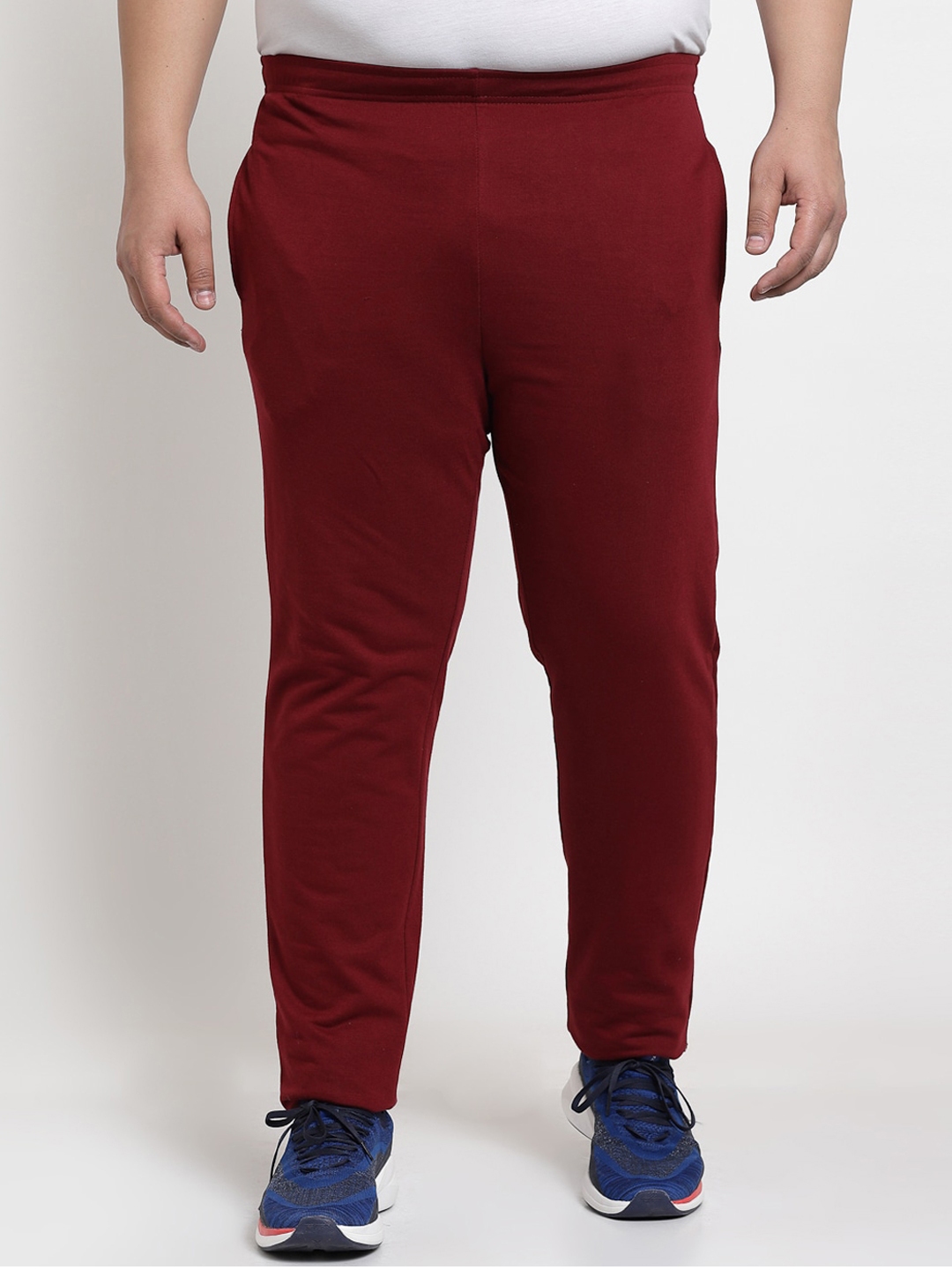 Buy PlusS Men Maroon Solid Cotton Track Pants Track Pants for Men