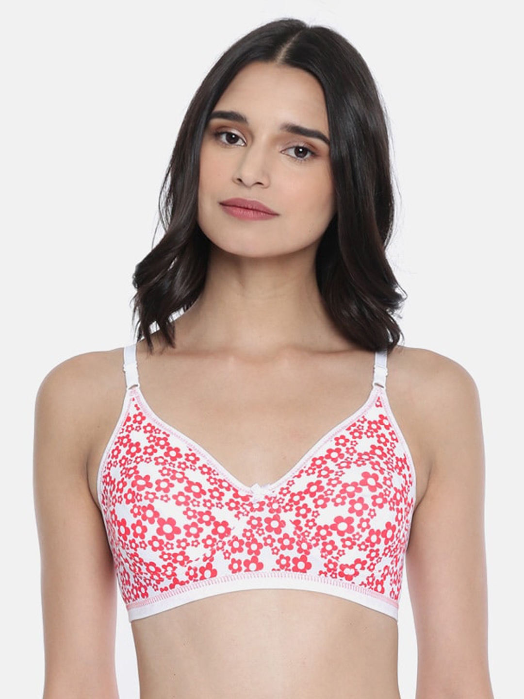 Buy Lady Love Women Pink And White Floral Printed Non Padded Bra Bra For Women 19126864 Myntra 