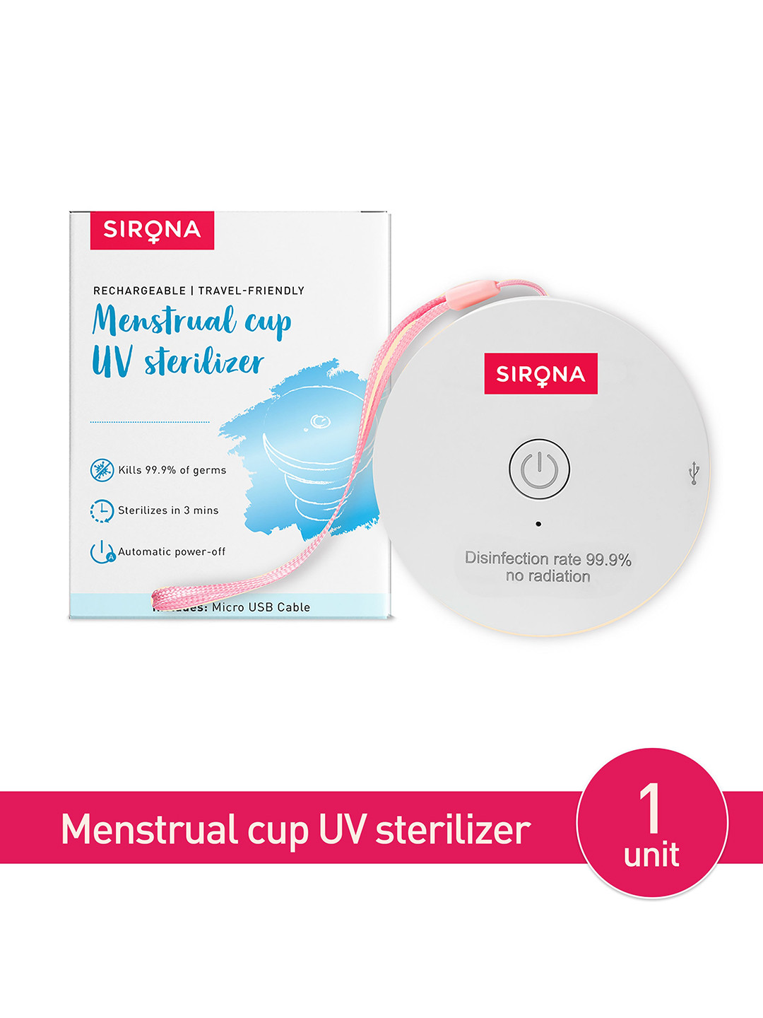 Buy Sirona Menstrual Cup UV Sterilizer Pink Tampons And Menstrual
