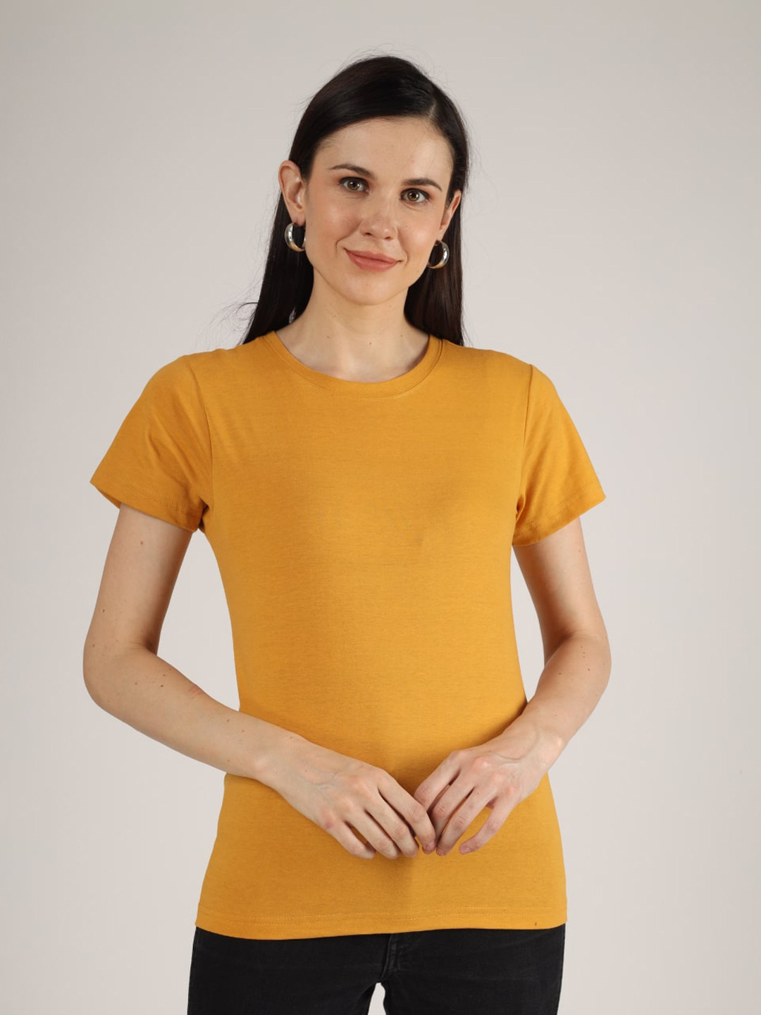 Buy The Label Bar Women Mustard Yellow T Shirt Tshirts for Women