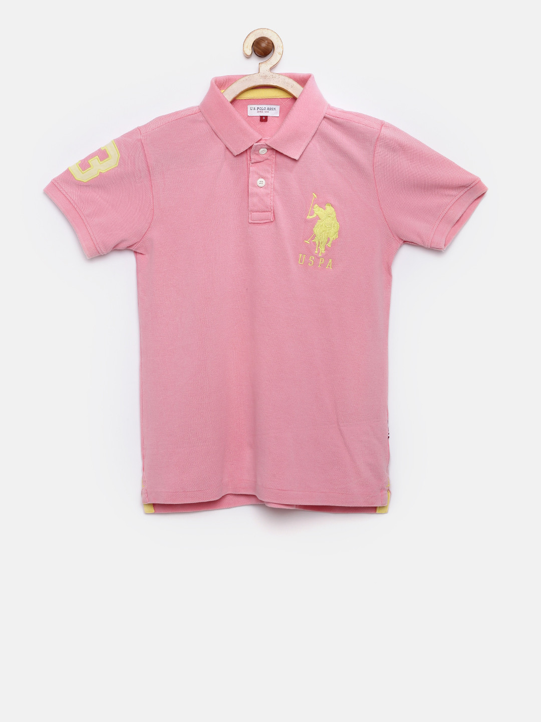 Buy U.S. Polo Assn. Kids Boys Pink Polo Pure Cotton T Shirt Tshirts