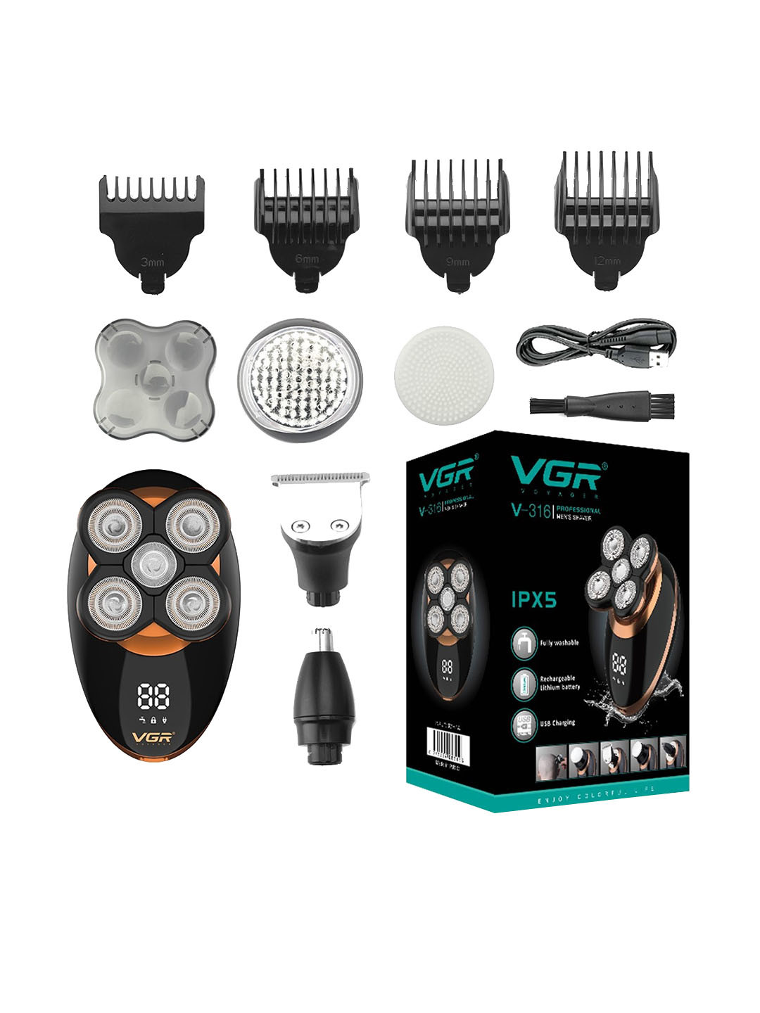 Buy VGR Men V 316 5 In 1 LED Cordless USB Rechargeable & IPX5 ...