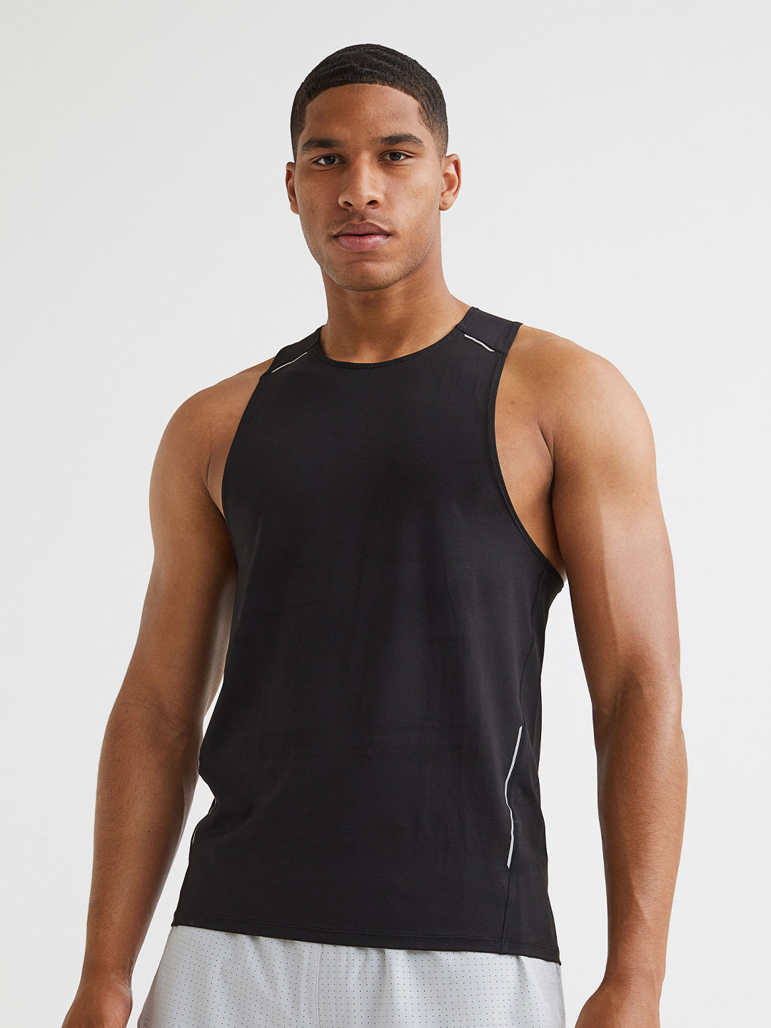 Buy H&M Men Black Regular Fit Running Vest Top Tshirts for Men