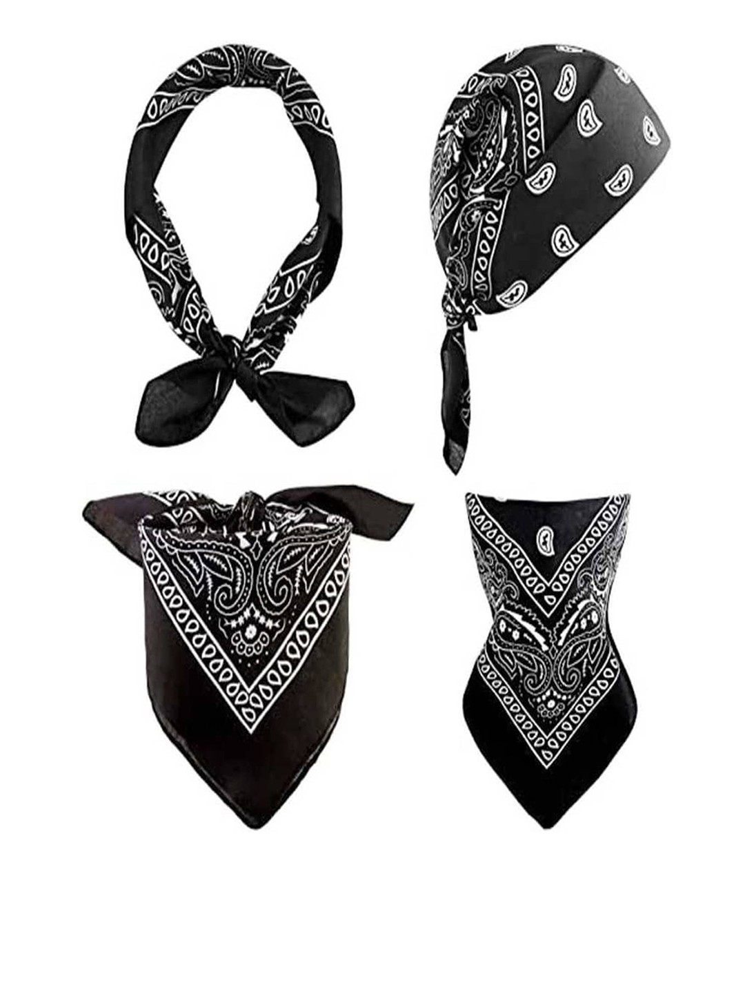 Buy Aadikart Set Of 4 Paisley Cotton Bandana Headband for Unisex