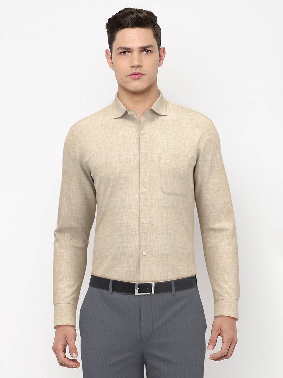 Buy Peter England Elite Men Grey Formal Shirt Shirts for Men 19152800