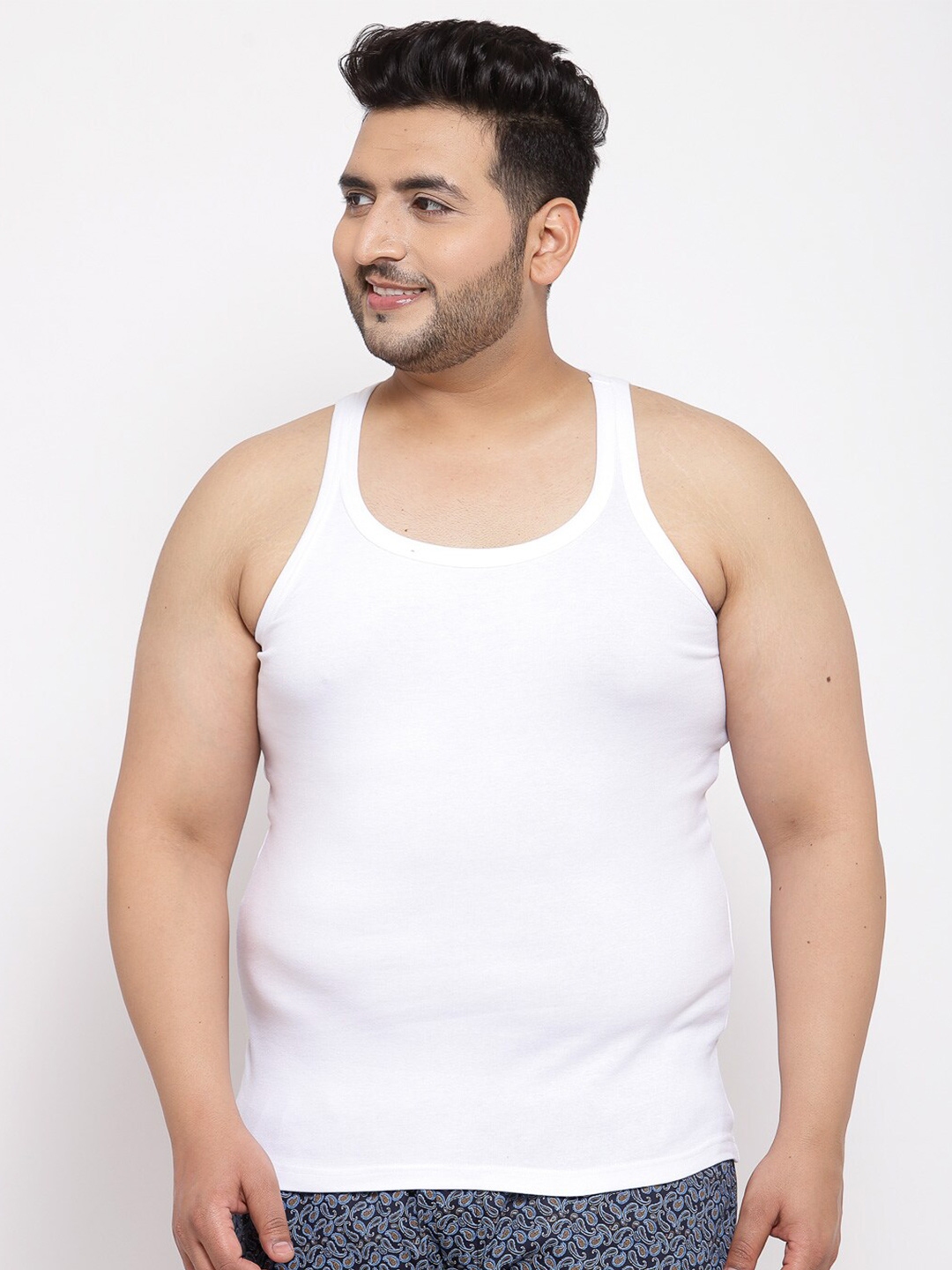 Buy PlusS Men White Plus Size T Shirt Vest - Tshirts for Men 19154460 ...