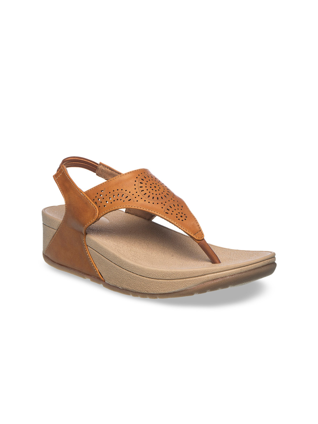 Buy Khadims Tan Comfort Sandals With Laser Cuts Heels for Women 19156574 Myntra