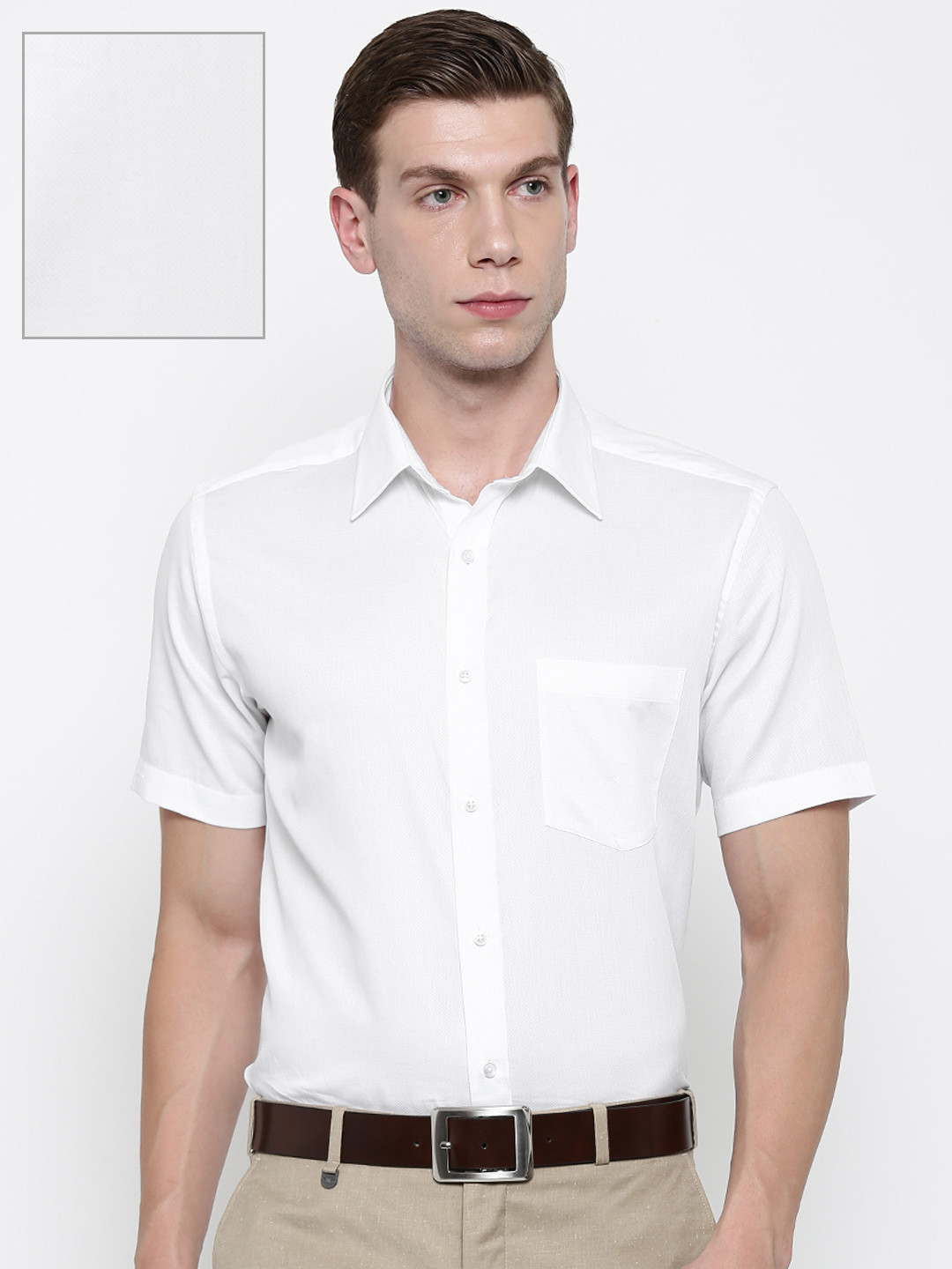 Buy Park Avenue Men White Regular Fit Self Design Formal Shirt Shirts