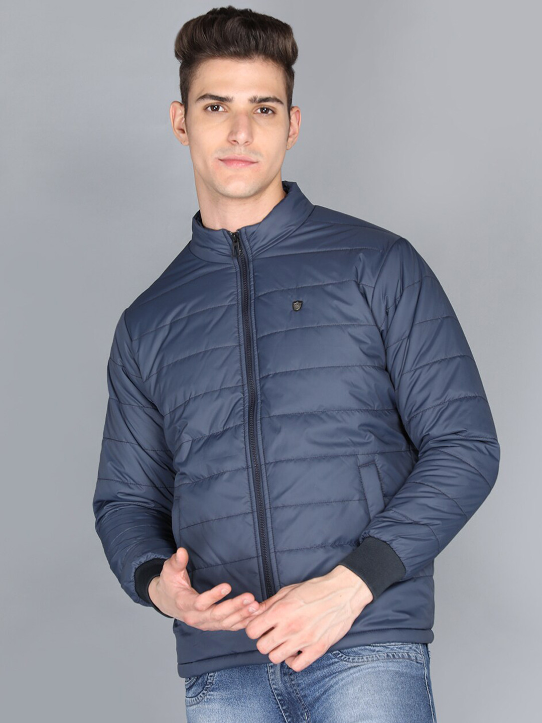 Buy PROTEX Men Navy Blue Colourblocked Outdoor Puffer Jacket Jackets