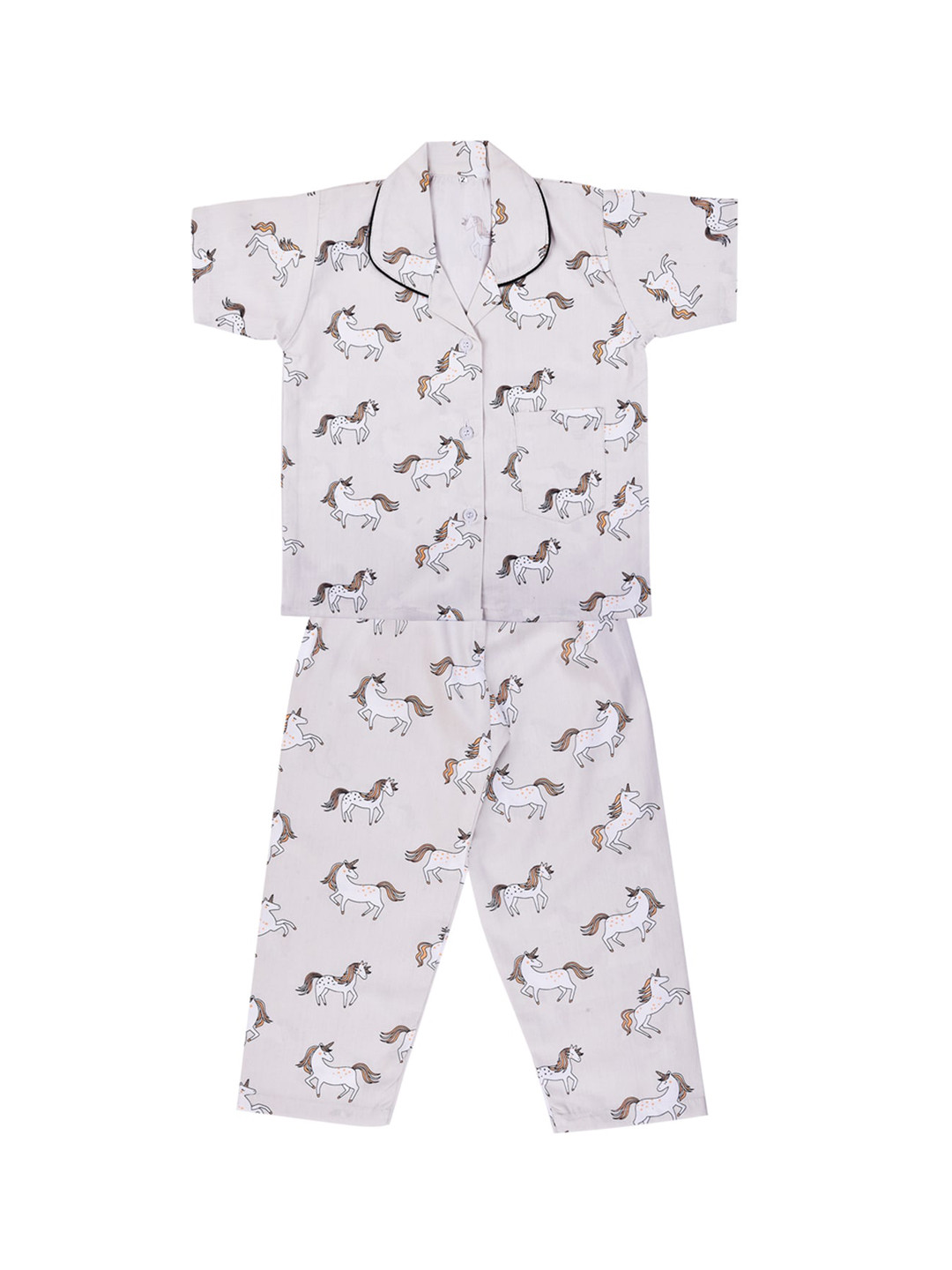 Buy Wish Karo Boys Grey & White Printed Night Suit Night Suits for