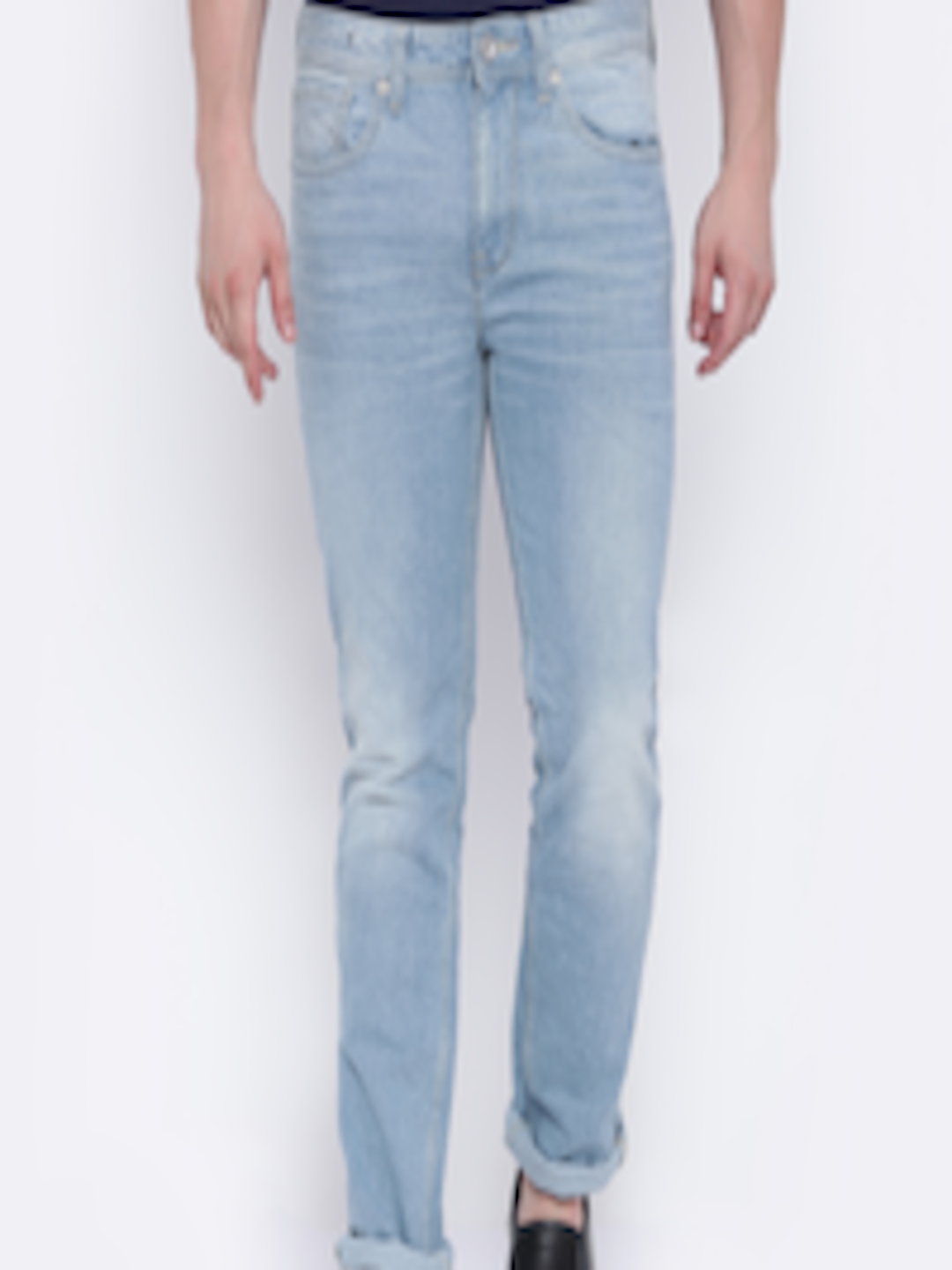 Buy Voi Jeans Men Blue Borris Slim Fit Mid Rise Clean Look Jeans ...