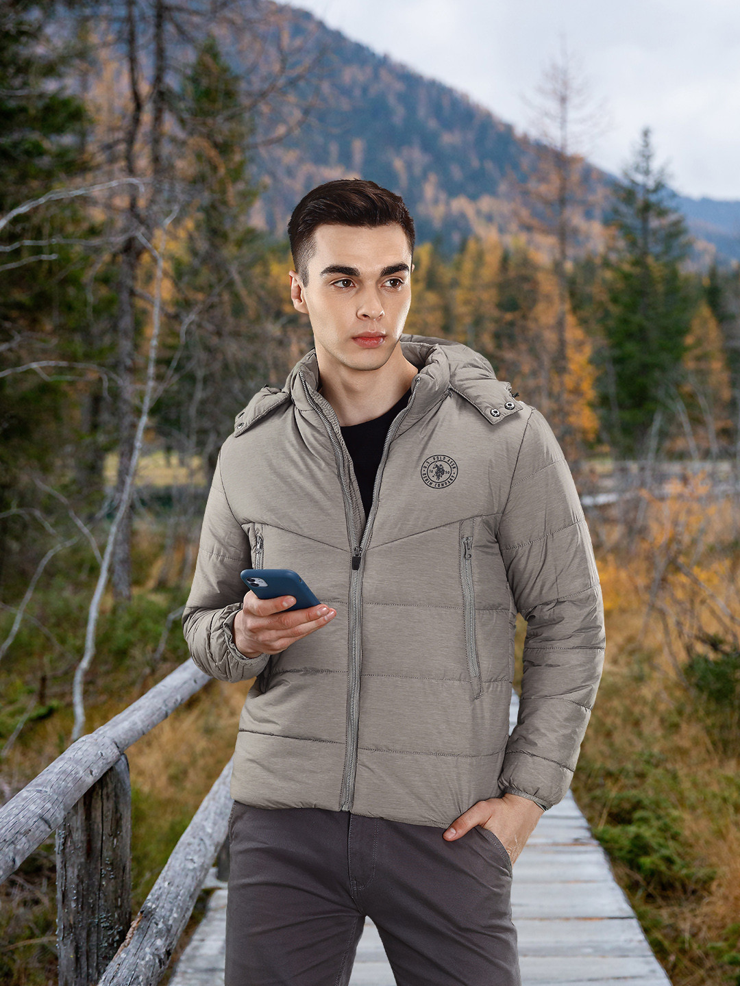 U.S. POLO ASSN. Blue Polyamide Men's Jacket main image 1