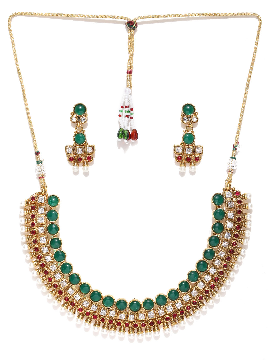 Buy Sukkhi Green Gold Plated Stone Studded Jewellery Set ... (1080 x 1440 Pixel)