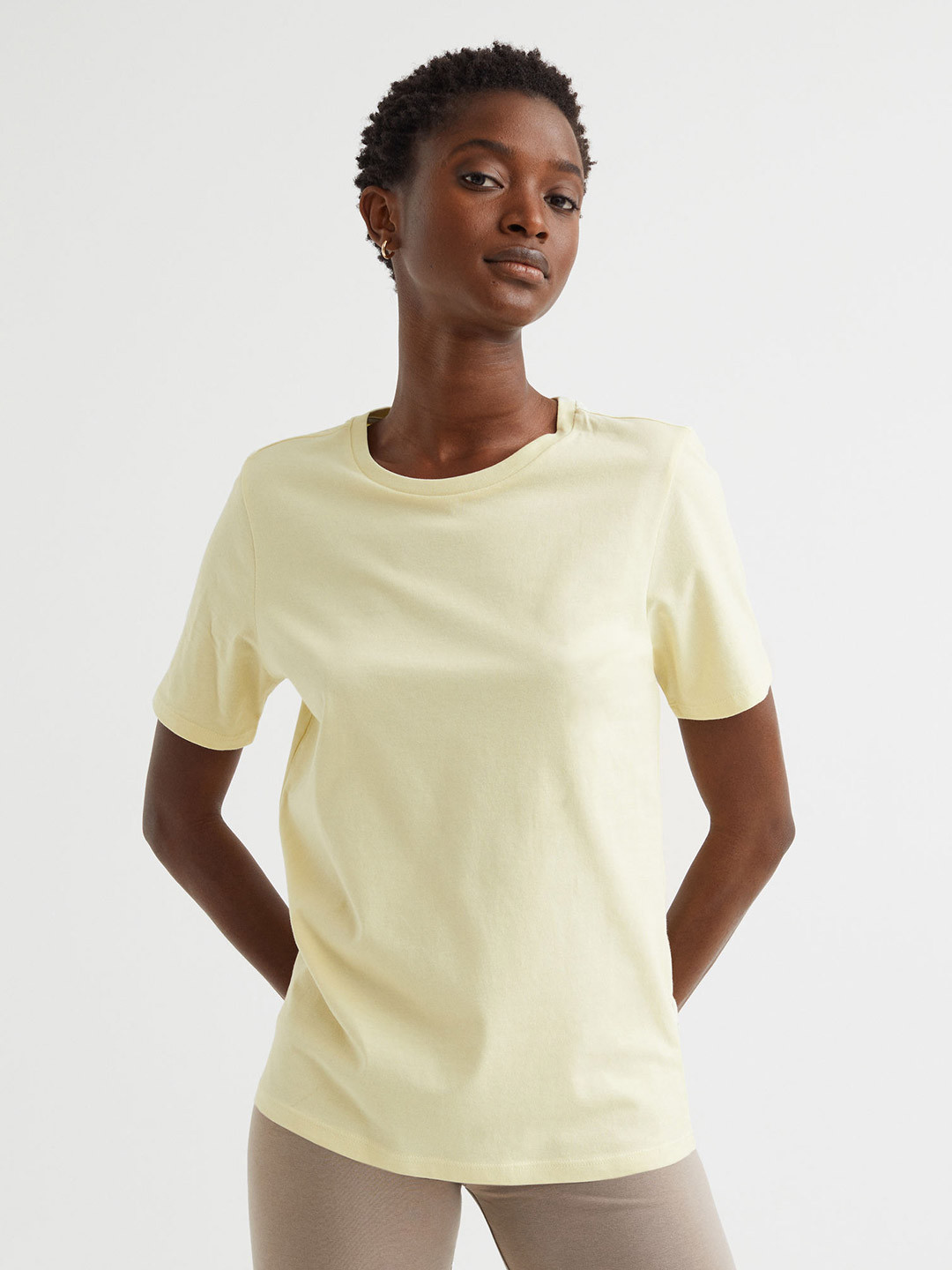 Buy H&M Yellow Cotton T Shirt Tshirts for Women 19175040 Myntra