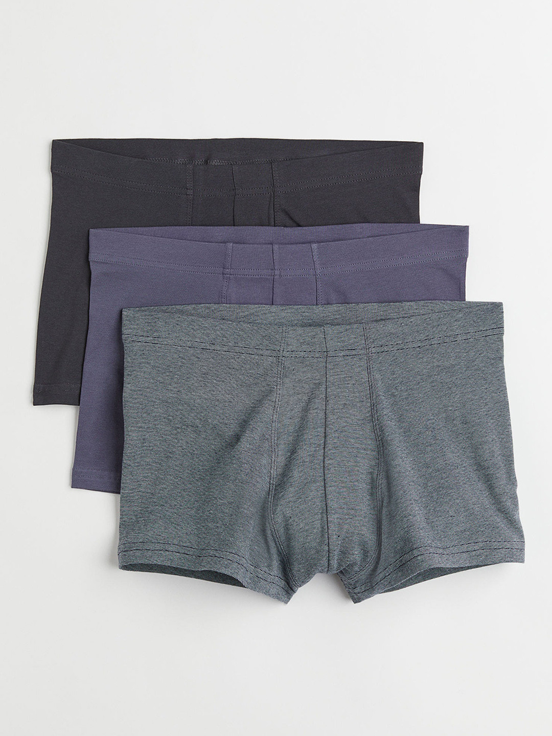 Buy H&M Men Black 3 Pack Short Cotton Trunks Trunk for Men 19176678