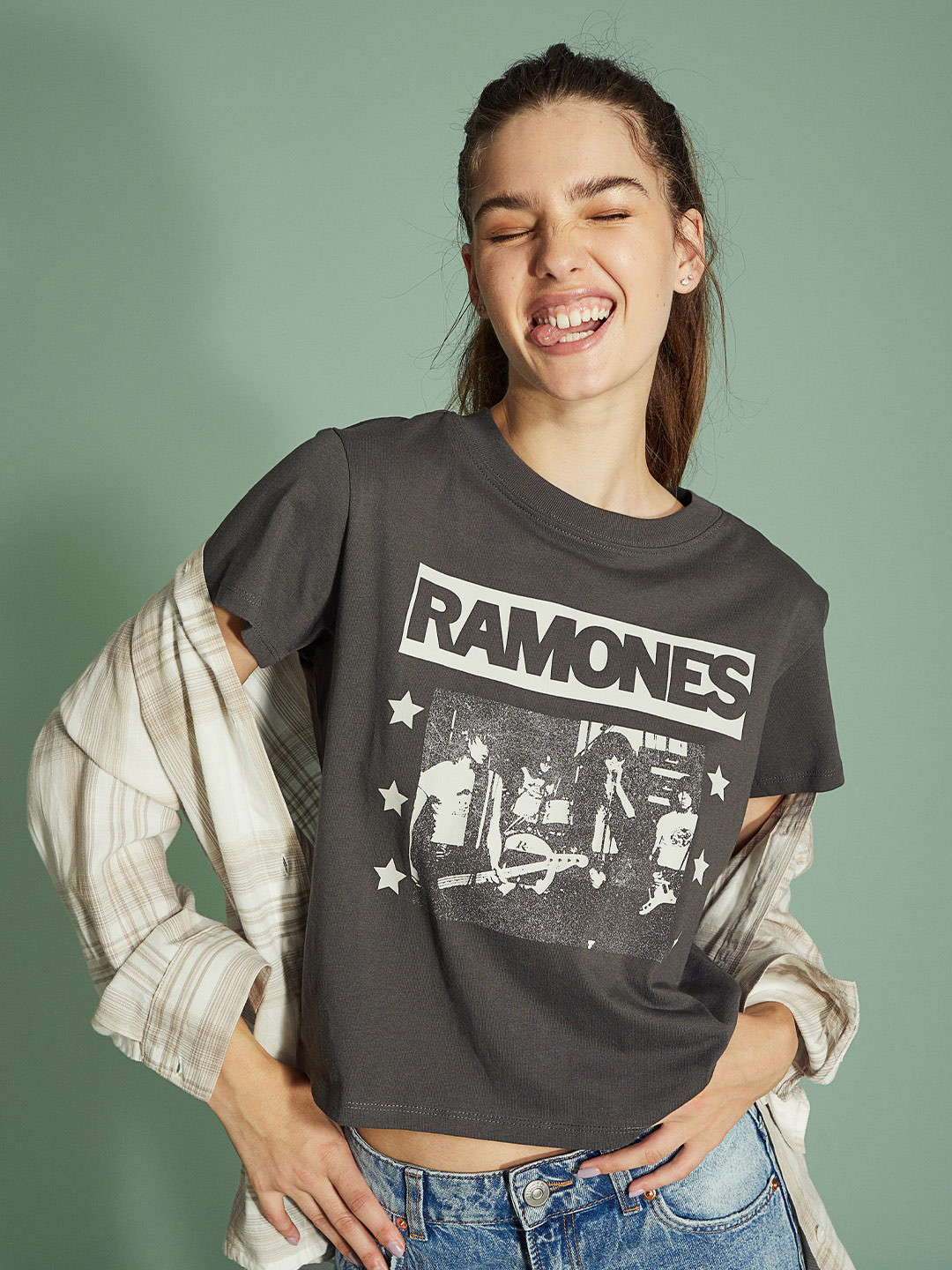 Buy H&M Women Grey Printed T Shirt Tshirts for Women 19176952 Myntra