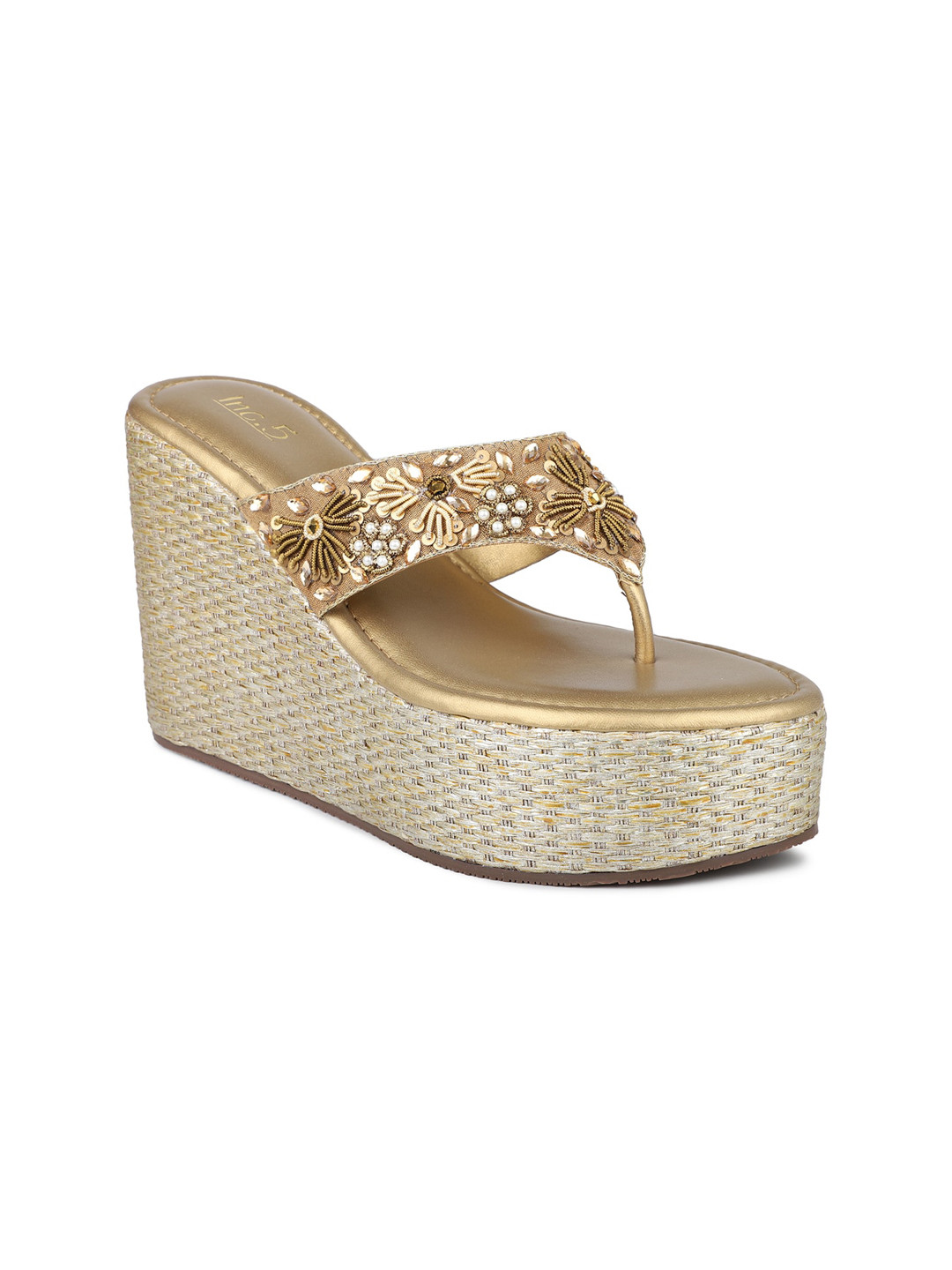 Buy Inc 5 Women Gold Toned Ethnic Comfort Sandals Sandals for Women