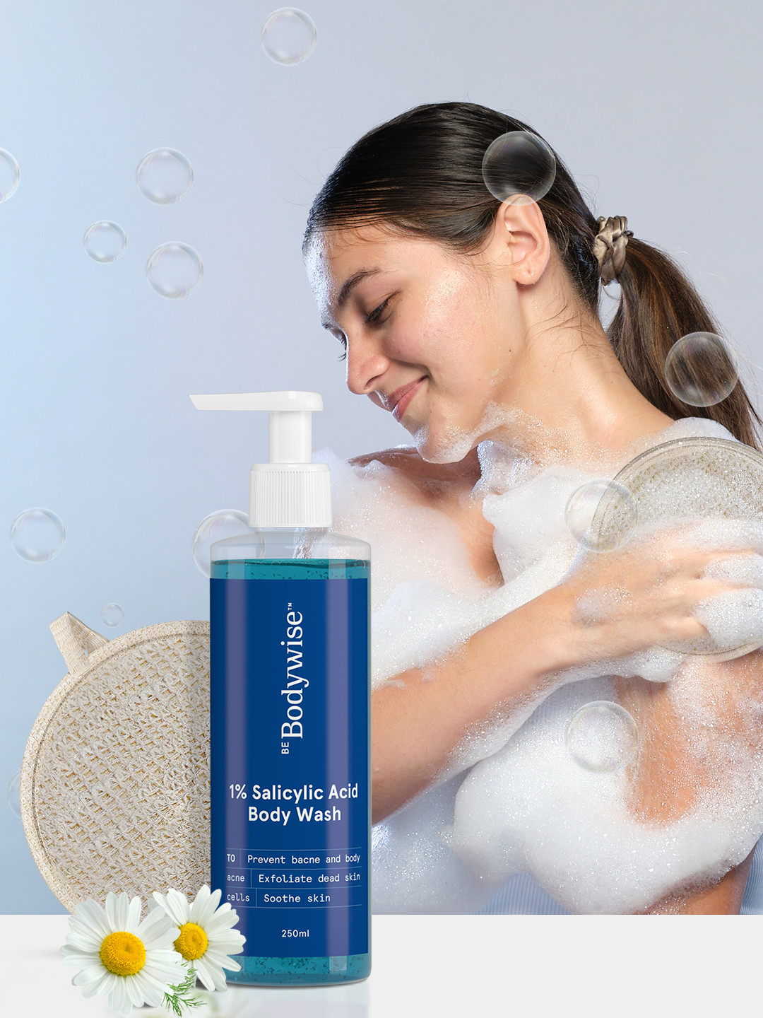 Buy Be Bodywise 1 Salicylic Acid Body Wash 250 Ml With Free Loofah To