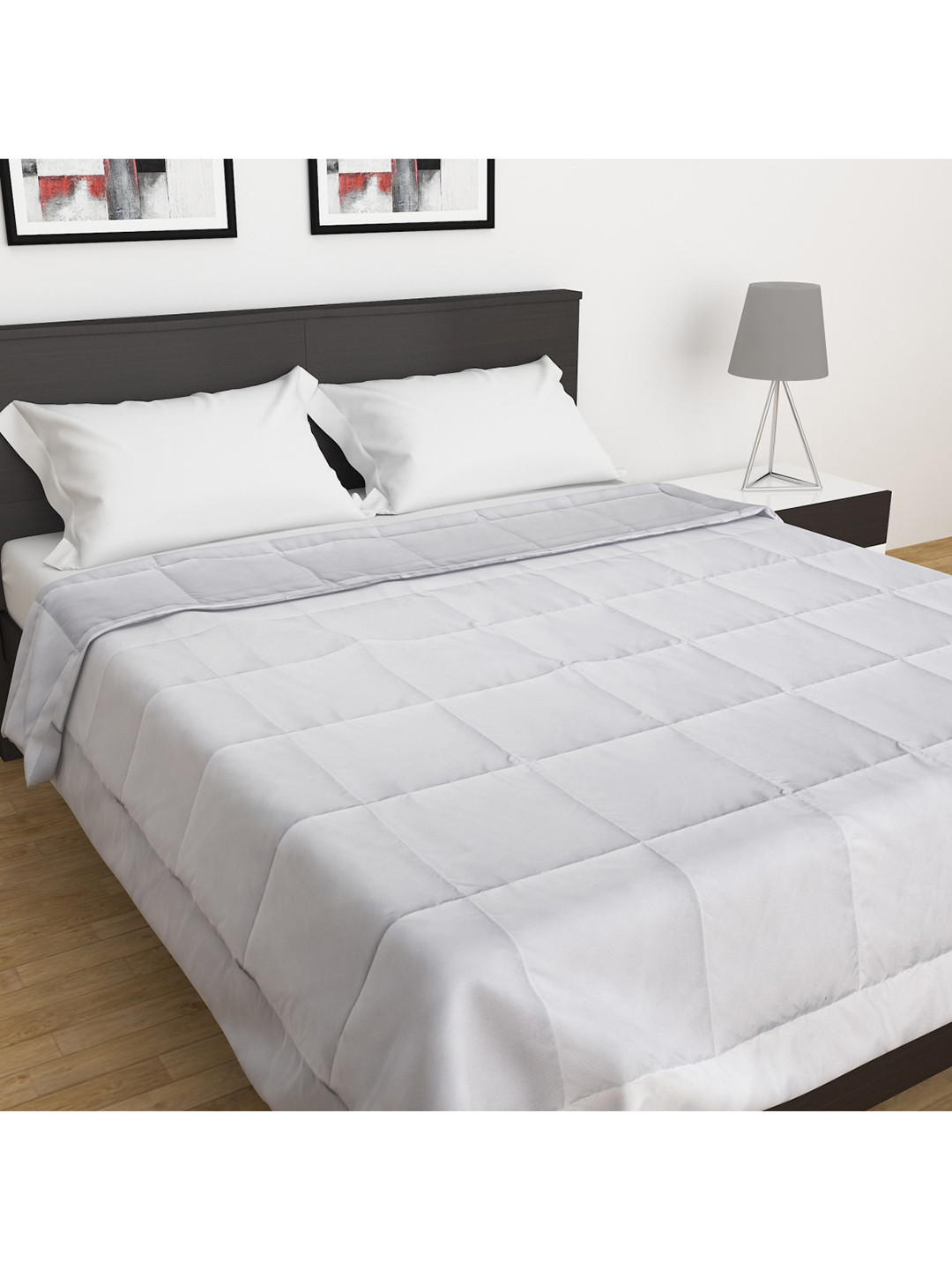 Buy Home Centre White Striped King Bedsheet With Pillow Covers
