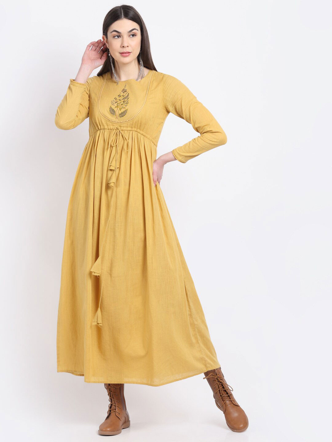 Buy La Zoire Mustard Yellow Maxi Dress - Dresses for Women 19187940 ...