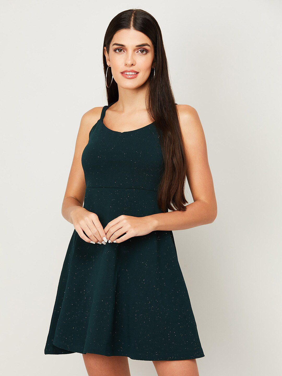 Buy Ginger By Lifestyle Green Fit And Flare Dress Dresses for Women