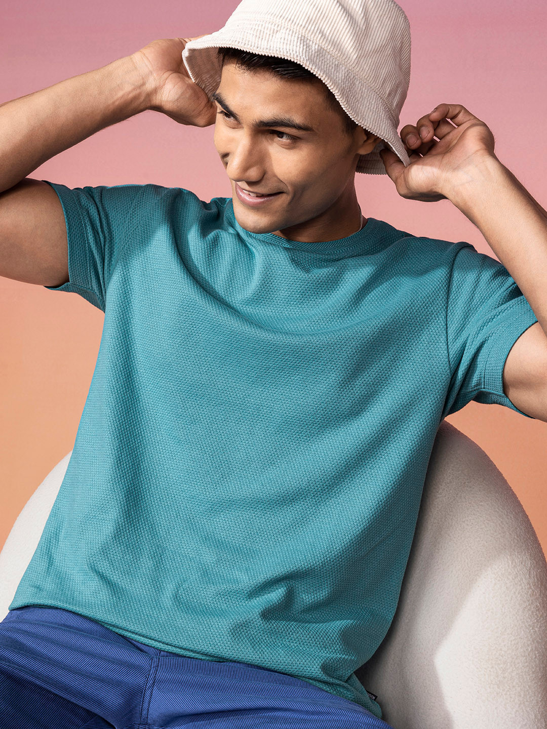 Buy DaMENSCH Men Popcorn Texture Premium Cotton Regular Fit T Shirt