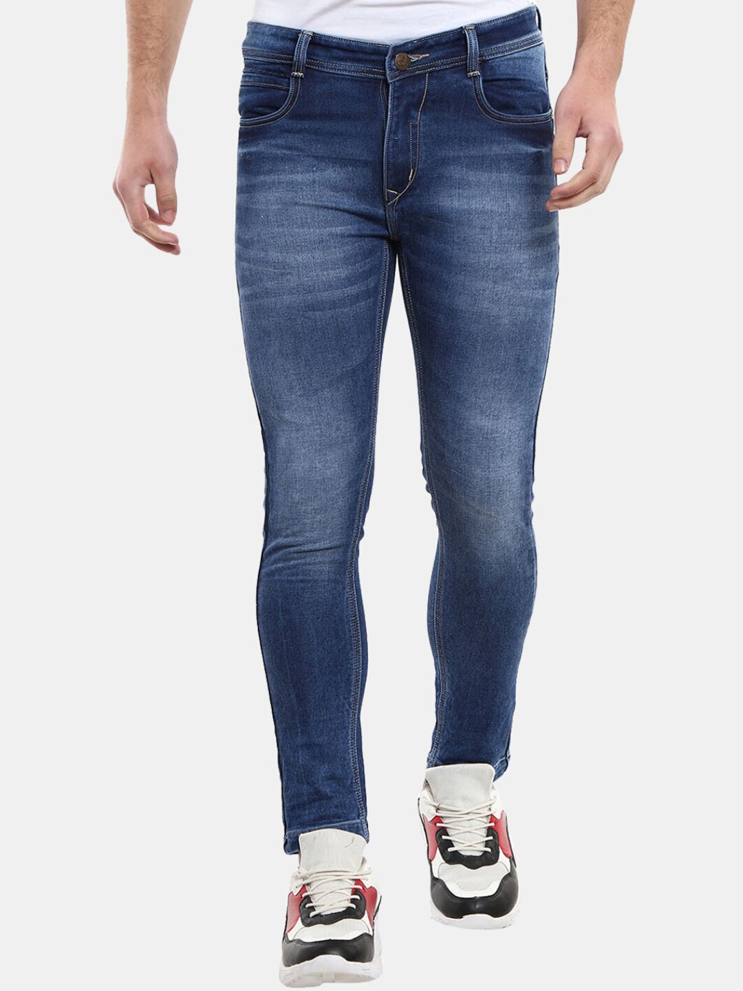 Buy V Mart Men Blue Classic Slim Fit Heavy Fade Jeans - Jeans for Men ...