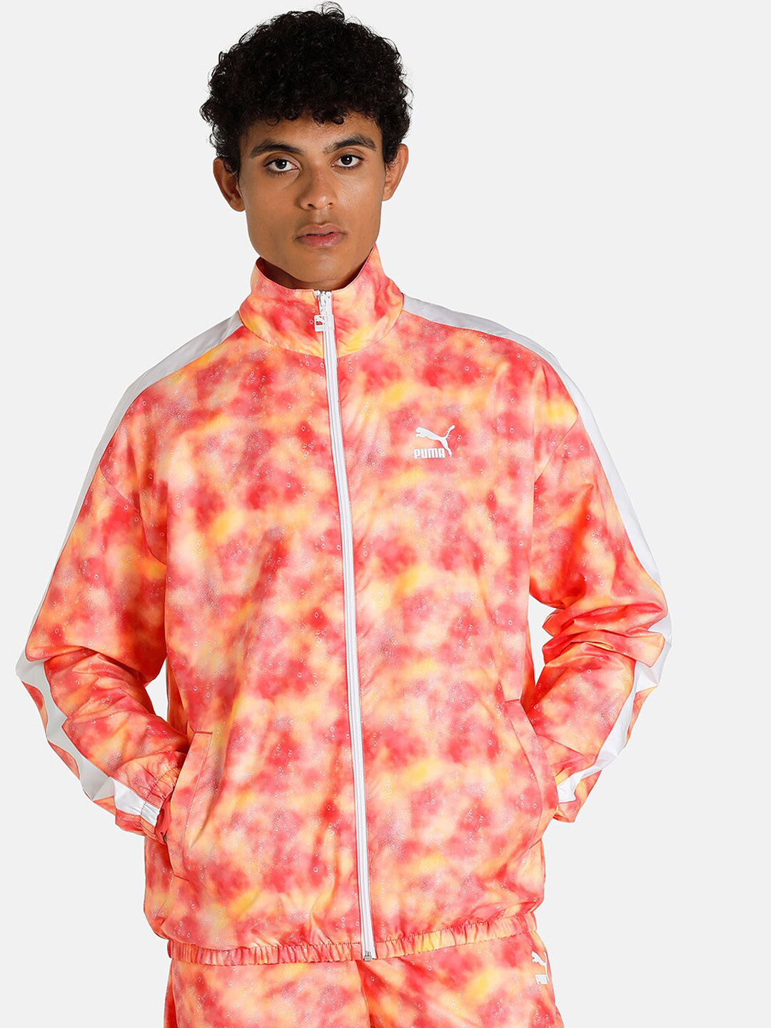 Buy Puma Men Orange & Red Summer Squeeze T7 Sporty Jacket Jackets for