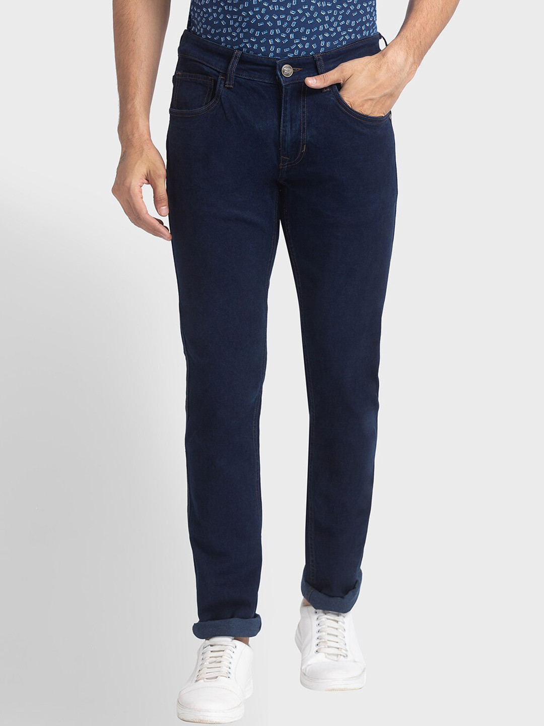 Buy ColorPlus Men Blue Tapered Fit Jeans Jeans for Men 19194518 Myntra