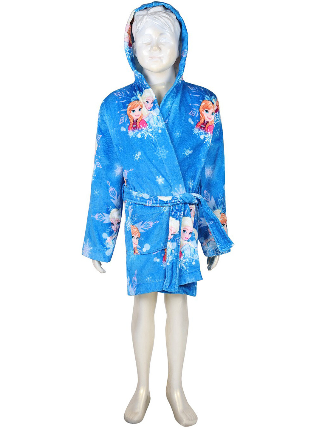 Buy SPACES Blue Disney Princess Printed Cotton Hooded Bath Robe Bath