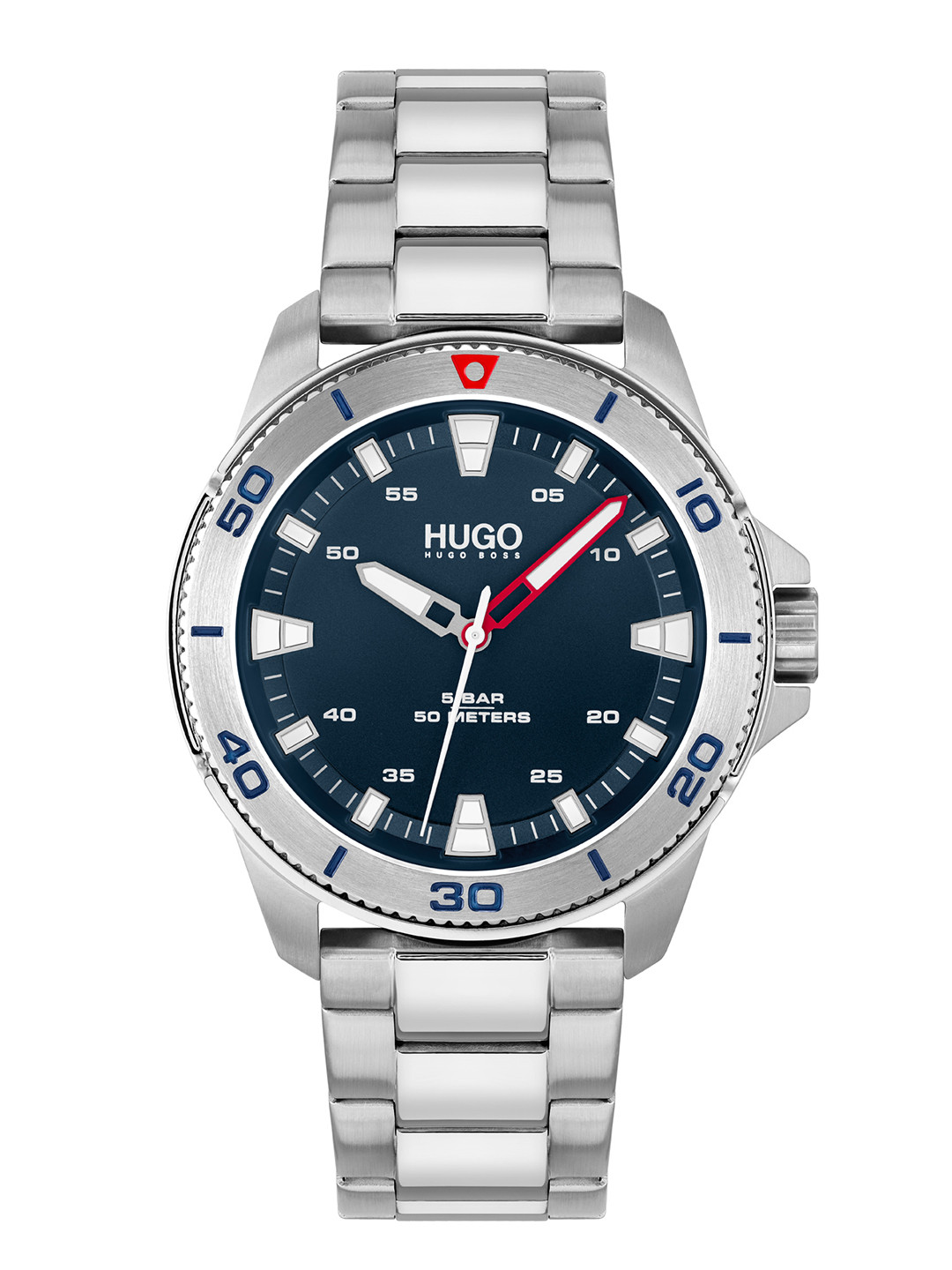 Buy HUGO Boss Streetdiver Men Blue Dial & Silver Toned Stainless Steel