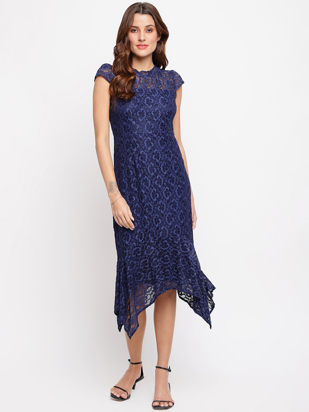 Buy Latin Quarters Navy Blue Sheath Midi Dress Dresses for Women