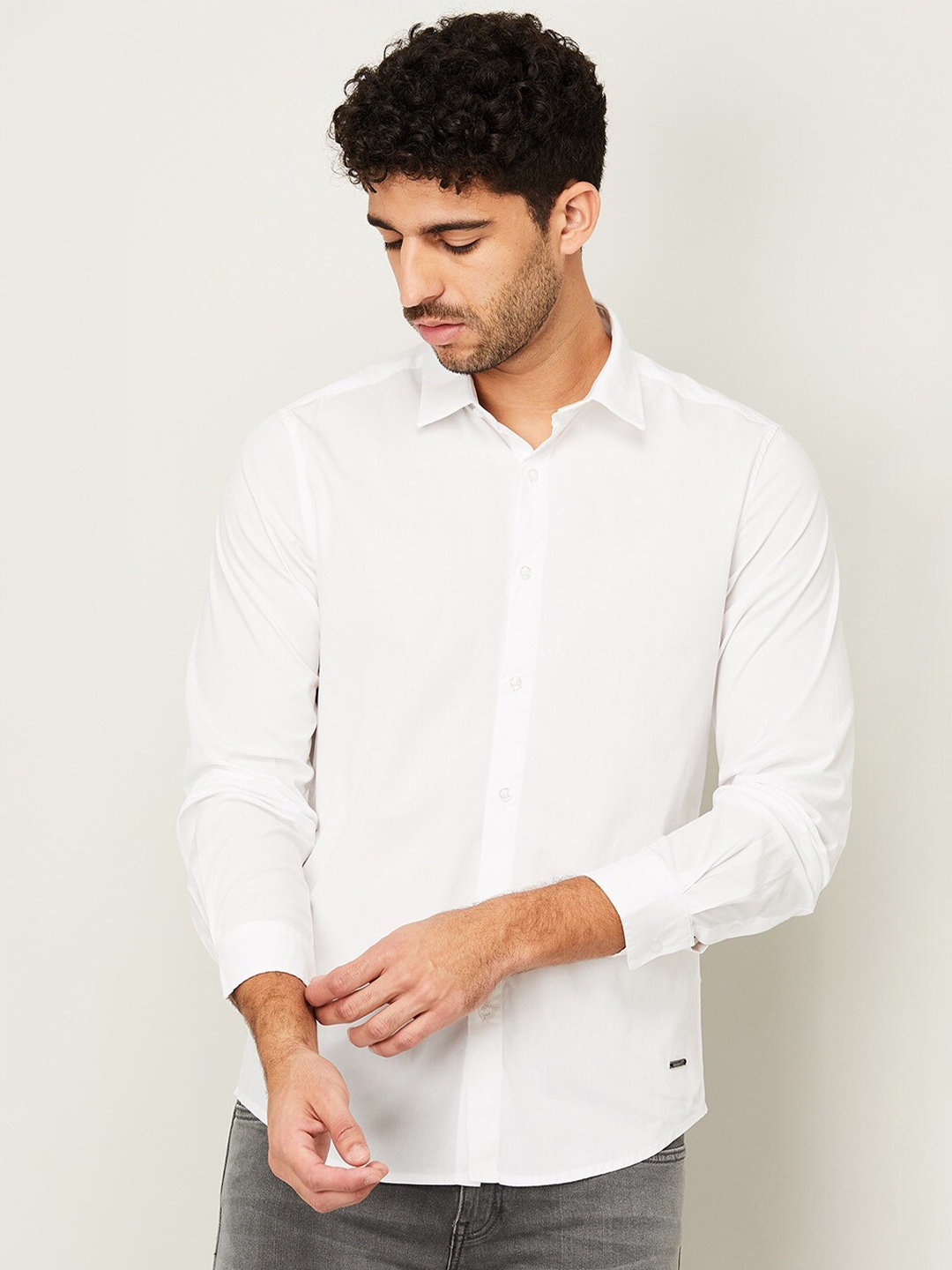 Buy Bossini Men White Cotton Casual Shirt - Shirts for Men 19205080 ...