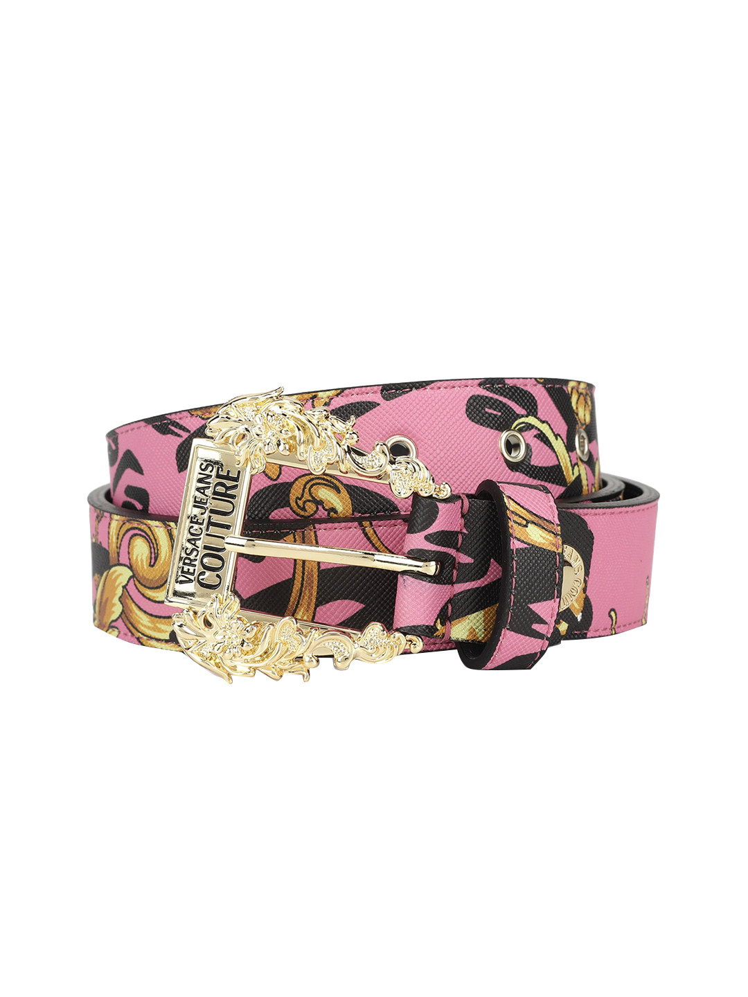 Buy Versace Jeans Couture Women Pink Printed Leather Belt Belts for