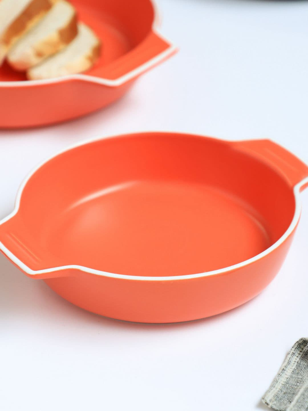 Buy Nestasia Orange Colored Solid Ceramic Baking Pot Bakeware for