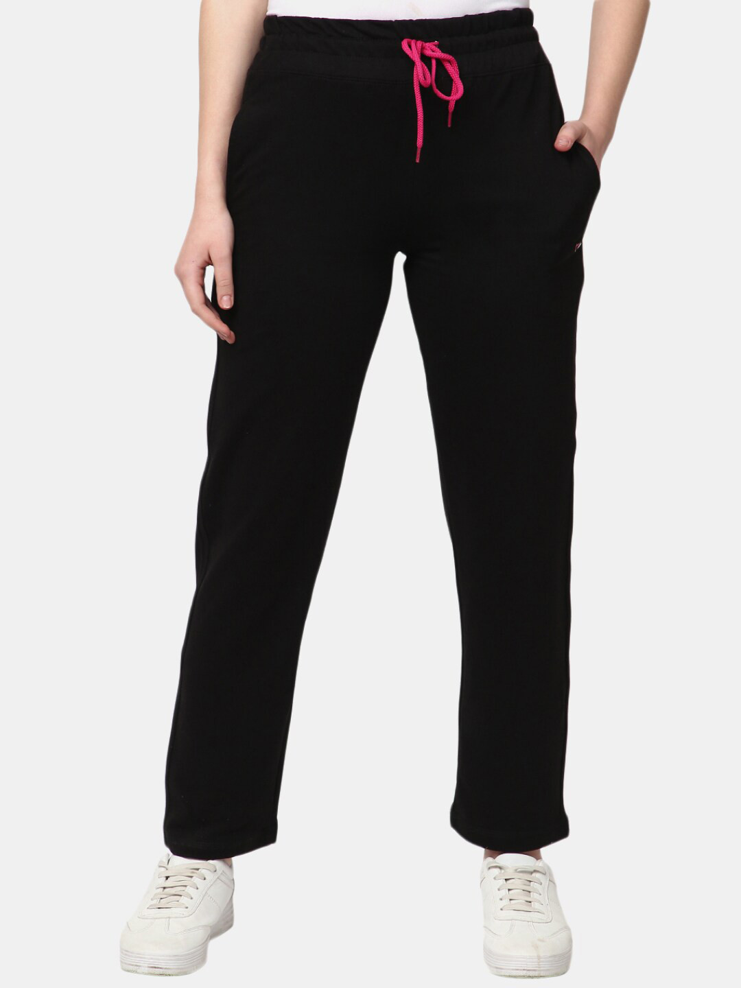 Buy V Mart Women Black Solid Cotton Track Pants Track Pants for Women