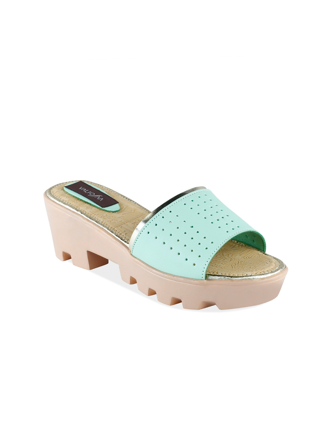 Buy VALIOSAA Women Mint Green Solid Platform Heels Heels for Women