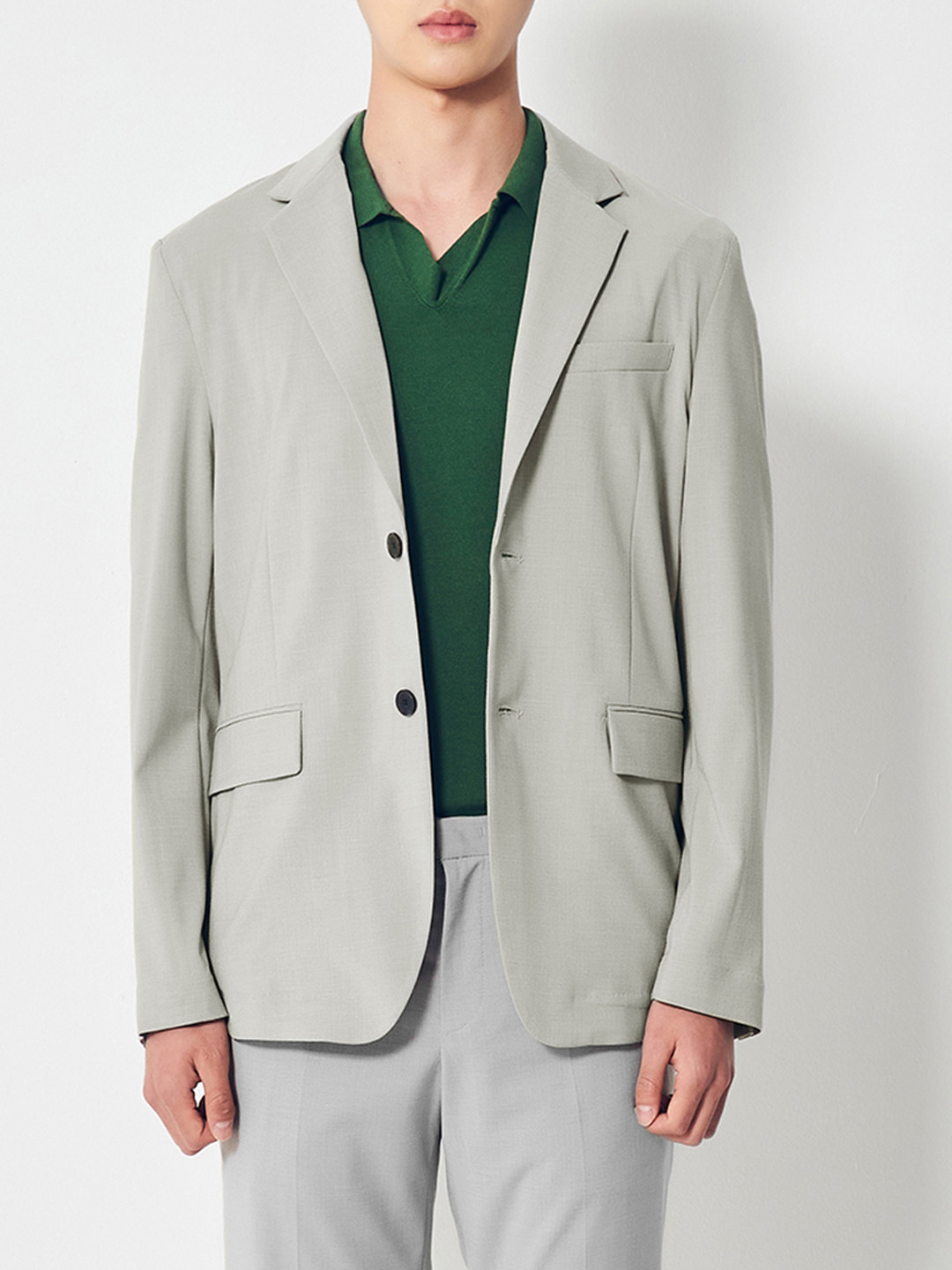Men's Red Solid Single Breasted Blazer