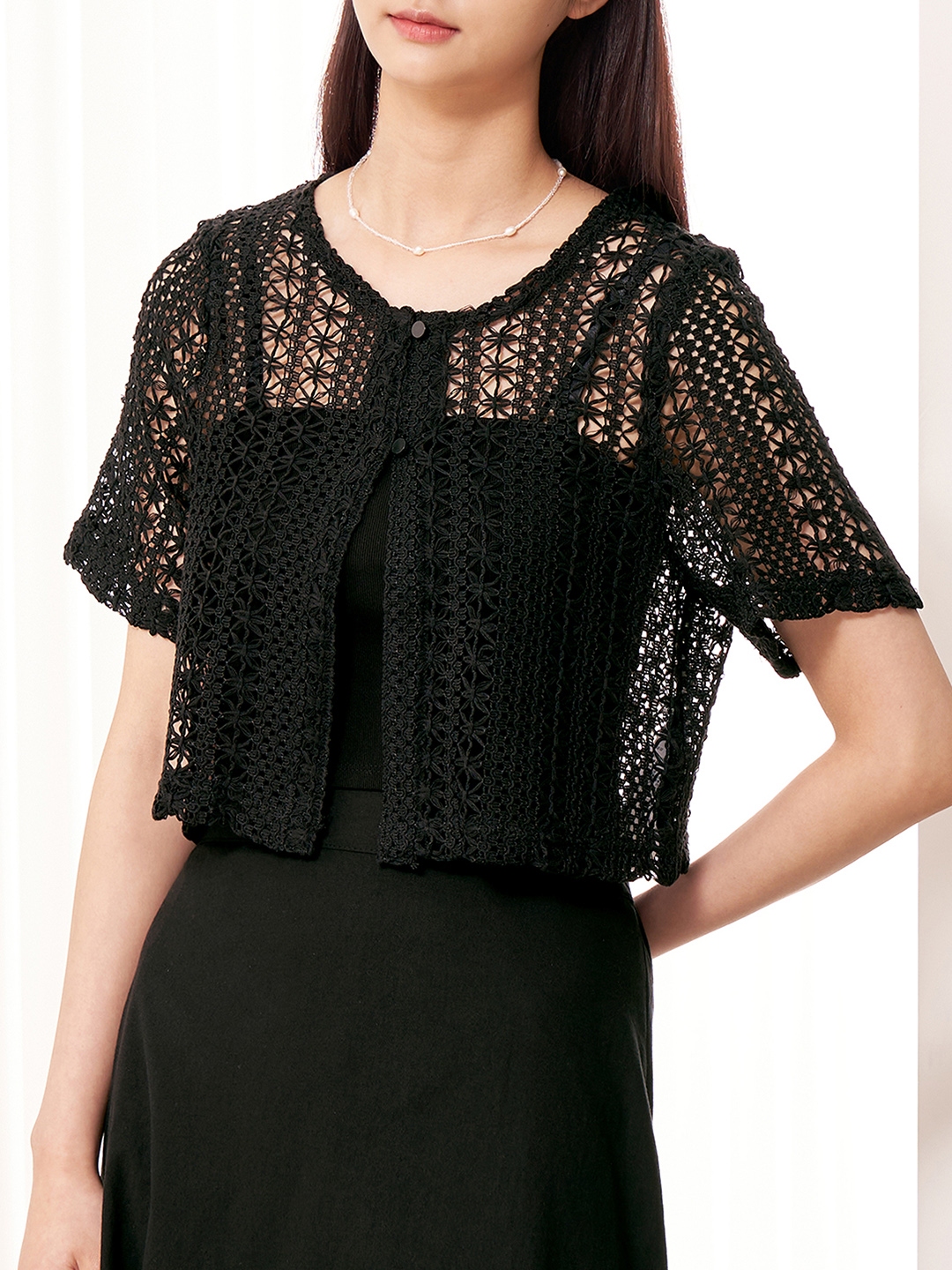 Ayolanni V-Neck Long Workout Tops For Women Black Lace Long Sleeve Solid Pullover Blouses Women Tshirts S