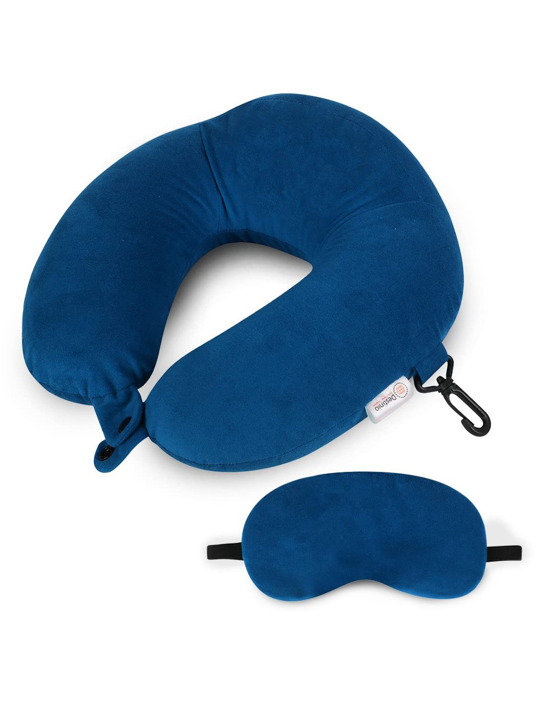 Buy Destinio Blue Solid Travel Neck Pillow With Eye Mask Pillows for