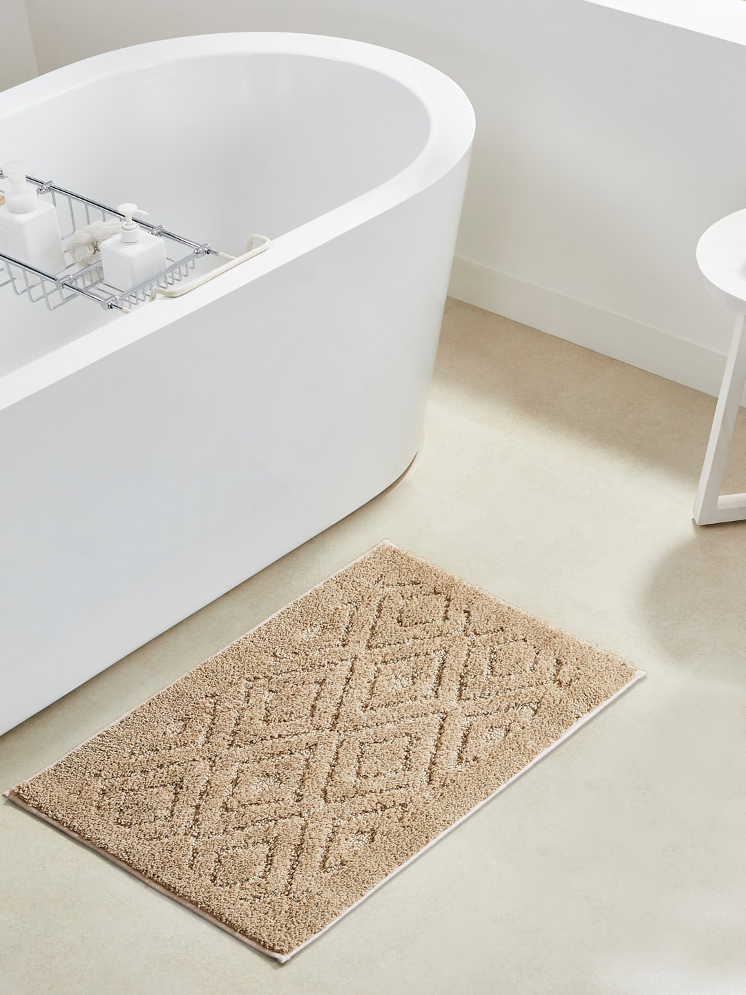 Buy Pano Beige Solid 1600 GSM Bath Rug Bath Rugs for Unisex 19221040