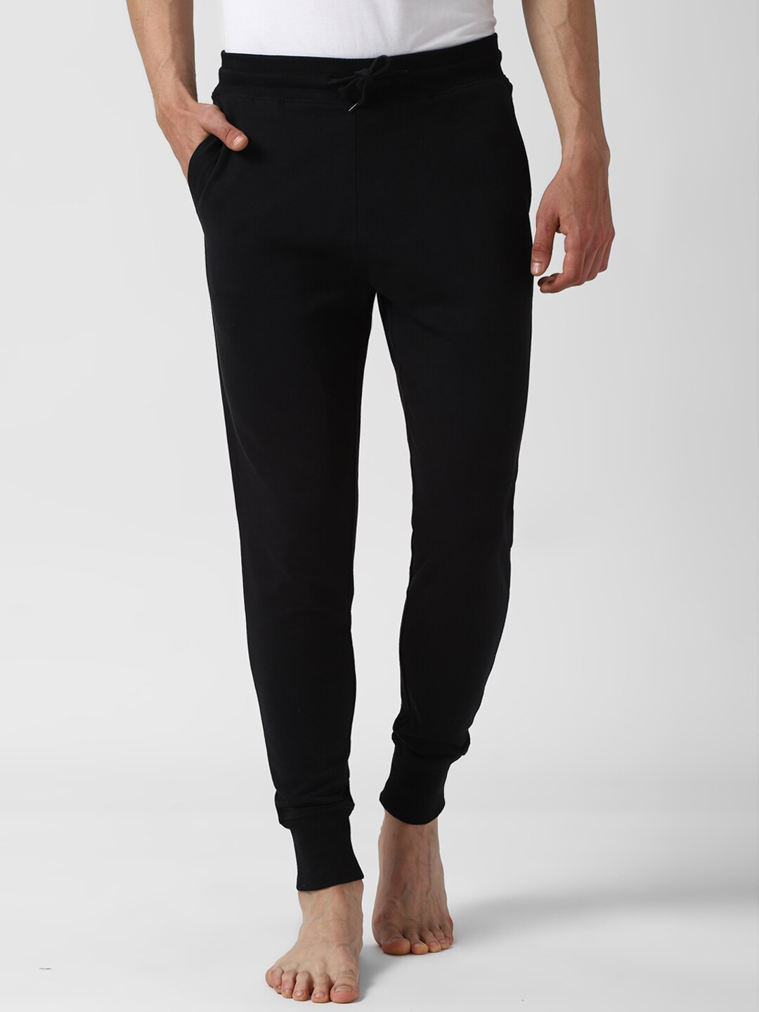 Buy Peter England Men Black Pure Cotton Joggers Trousers Trousers for