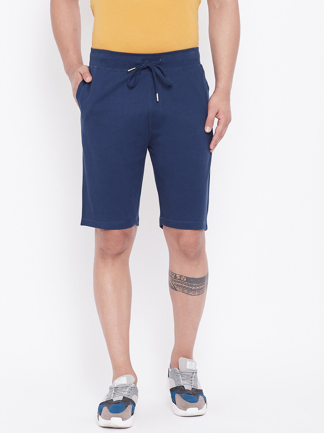 Buy HARBOR N BAY Men Navy Blue Solid Training Or Gym Shorts Shorts