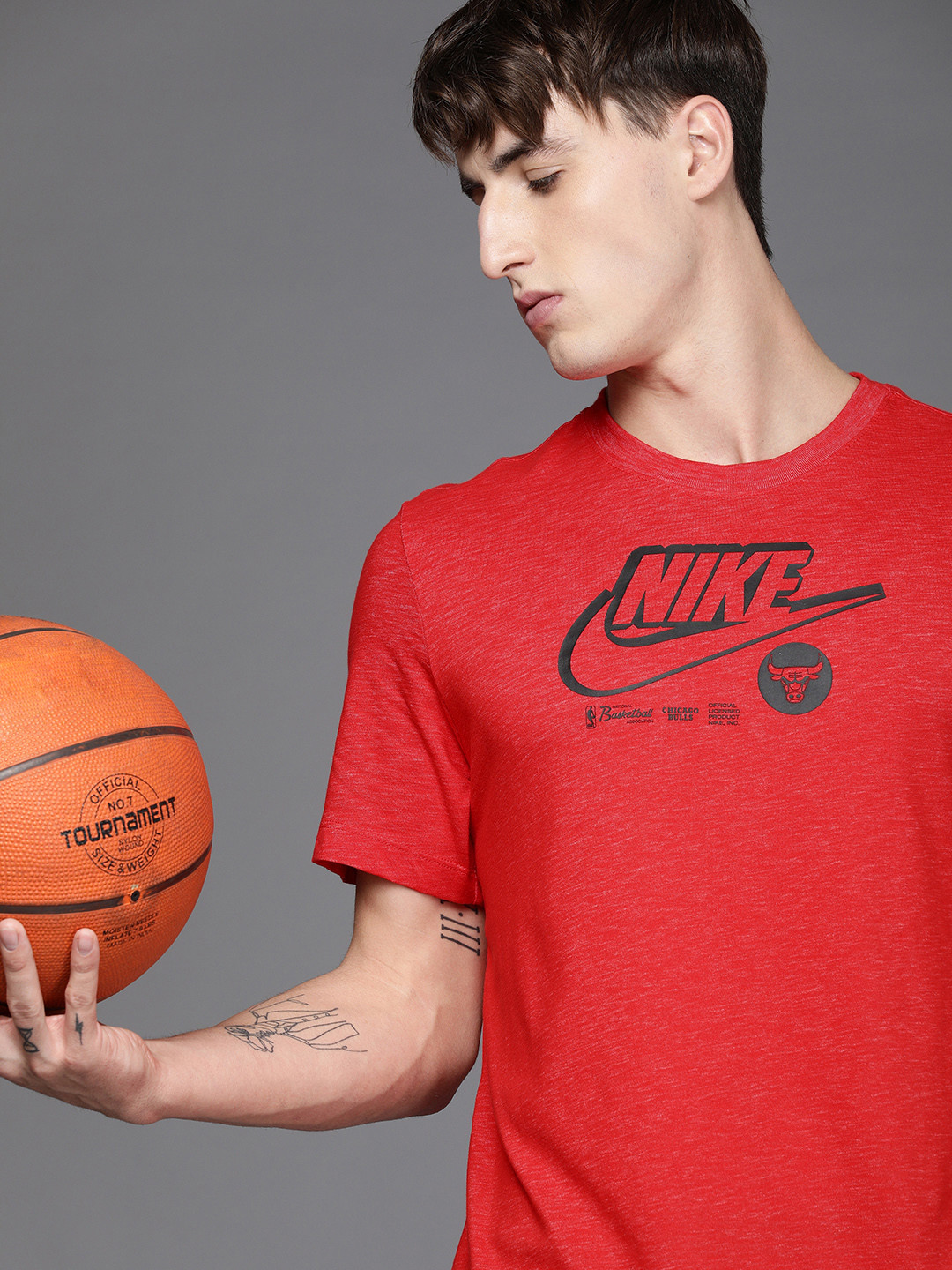 mens red nike dri fit shirt