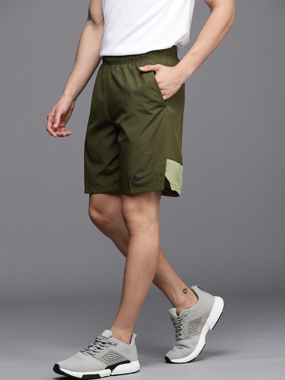 Buy Nike Men Olive Green Solid DRI FIT Sports Shorts Shorts for Men 19222980 Myntra
