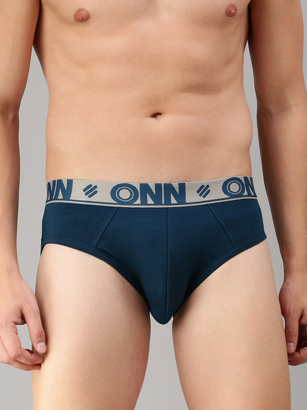 Buy ONN Men Pack Of 3 Blue Solid Basic Briefs Briefs for Men 19223080